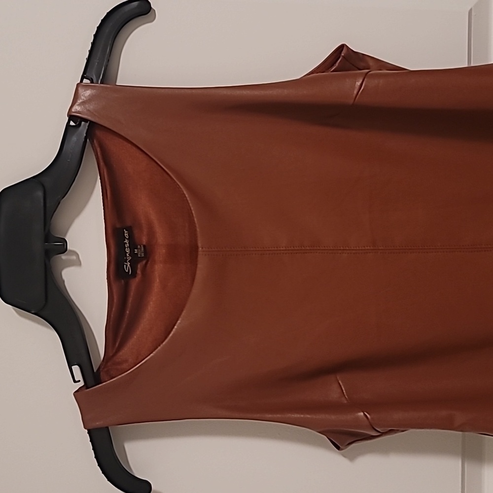 Shine Star Faux Leather Bodysuit - Picture 3 of 7
